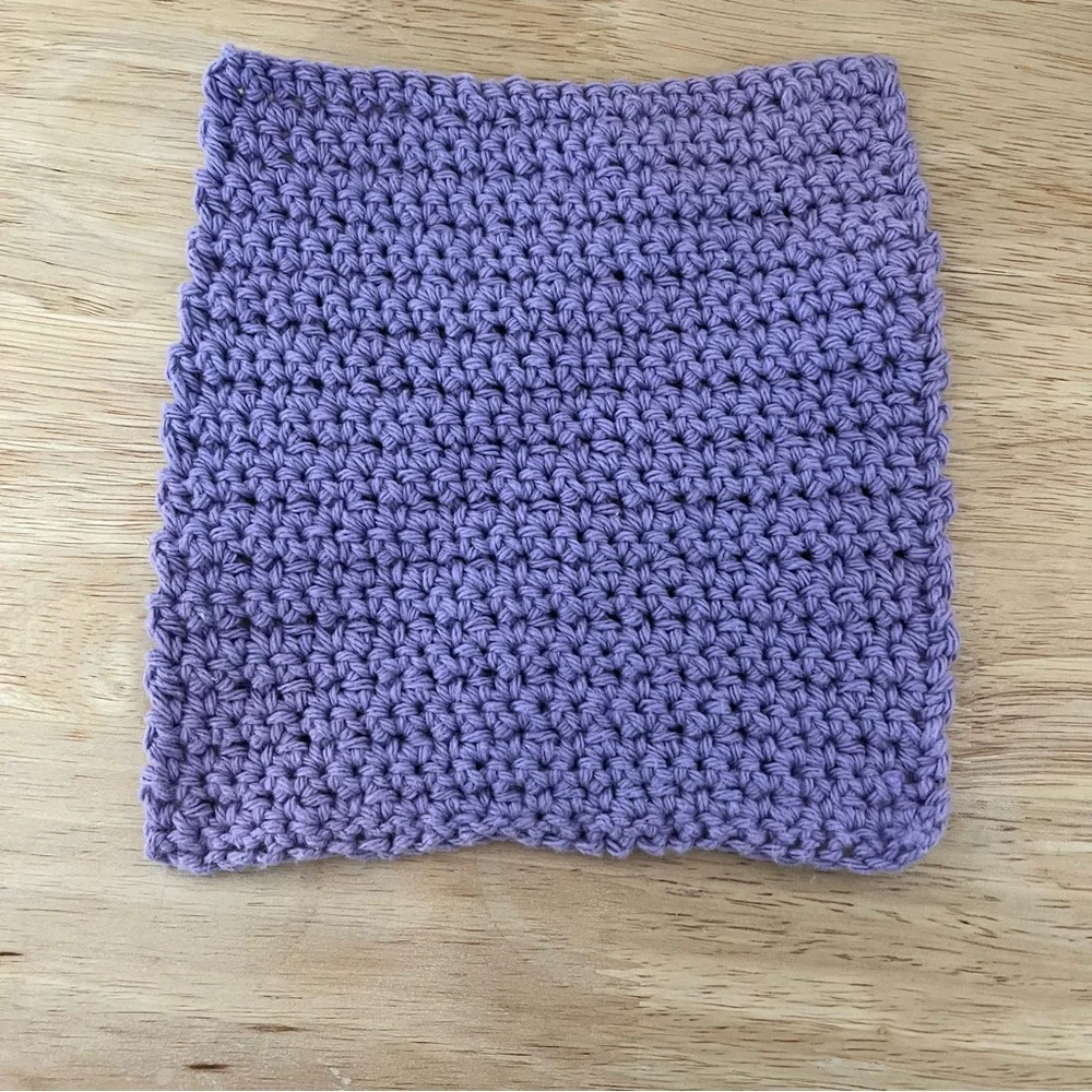 New Handmade Purple and White Crochet Bath Spa Accessory Set